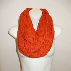 Chunky Solid Color Cable Knitted Infinity Scarf  ~